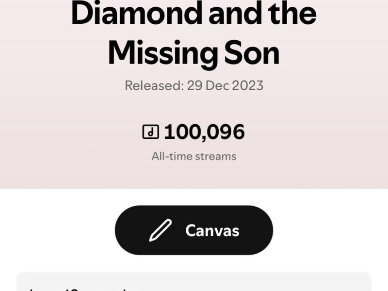“Diamond…” passes 100,000 on&nbsp;Spotify